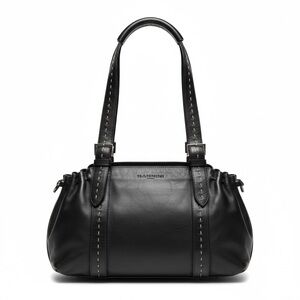 Nannini Elegant Black Leather Shoulder Bag
